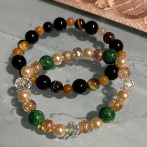 Elegant Multicolor Beaded Bracelet Set